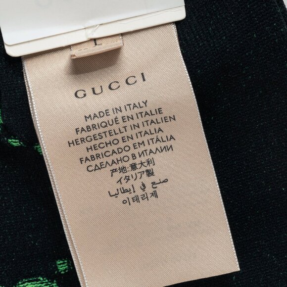 Gucci Black & Light Green GG Monogram Mid-Calf Socks - Picture 4 of 5
